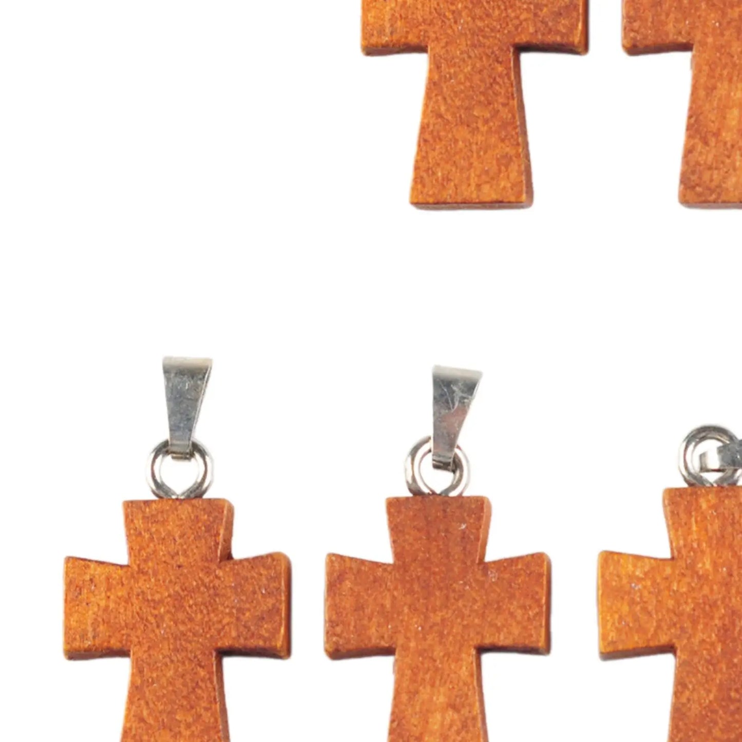 10x Mini Wooden Cross Pendants – DIY Christian Jewelry Charms & Craft Supplies