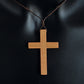Handcrafted Wooden Cross Necklace – Adjustable Catholic Pendant for Men & Women (Retro Faith Jewelry)