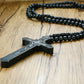 Large Wooden Rosary Necklace – Jesus Cross Pendant with Beads (Christian Jewelry Gift for Men & Women)