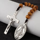 Wooden One-Decade Pocket Rosary – Crucifix & Our Lady Medalla Milagrosa Charm (Exorcism Cross Prayer Beads)