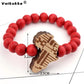 Voikukka Handmade Wooden Cross Bracelet – African Map Beaded Faith Jewelry (Unisex)