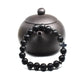 Men’s Wooden Cross Rosary Bracelet – Frosted Stone & Beaded Christian Faith Jewelry