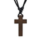 Handcrafted Wooden Cross Necklace – Adjustable Catholic Pendant for Men & Women (Retro Faith Jewelry)