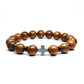 Men’s Wooden Cross Rosary Bracelet – Frosted Stone & Beaded Christian Faith Jewelry